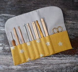 Silver Stars Crochet Hook Roll