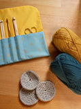 Sky Blue Stars Crochet Hook Roll