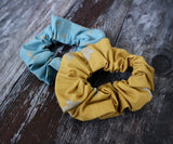 Blue with Gold Stars Hair Scrunchie