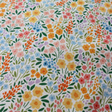 Penelope Cotton Fabric | Bright Popping Flower Bouquets