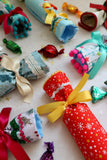 Red and White Snowflakes - Handmade Fabric Christmas Crackers