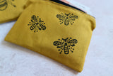 Hand Printed Bumblebee Coin Purse