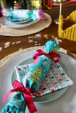 Bright Christmas Trees - Handmade Fabric Christmas Crackers