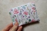 Poppy Cotton Fabric | Meadow Bluebells, Ferns and Pink Poppys