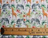 Eliza Cotton Fabric | Zebras and Giraffe's