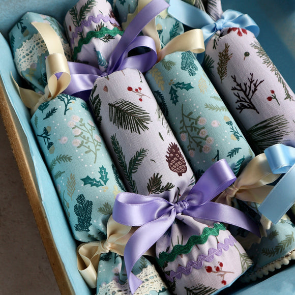 Blush Ferns - Handmade Fabric Christmas Crackers