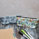 Grey Elephants Pencil Case