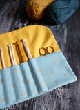 Sky Blue Stars Crochet Hook Roll