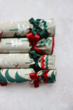 Christmas Trees and Robin - Handmade Fabric Christmas Crackers