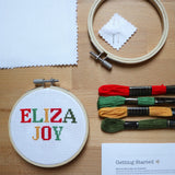 Custom Name Cross Stitch Kit | Christmas Decoration