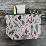 Blush Pink Ferns Make Up Bag