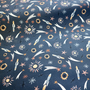 Sienna Cotton Fabric | Rockets, Shooting Stars and Rays of Sunshine