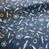 Sienna Cotton Fabric | Rockets, Shooting Stars and Rays of Sunshine