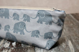 Grey Elephants Pencil Case