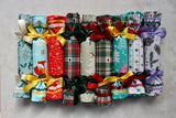 Christmas Trees and Robin - Handmade Fabric Christmas Crackers