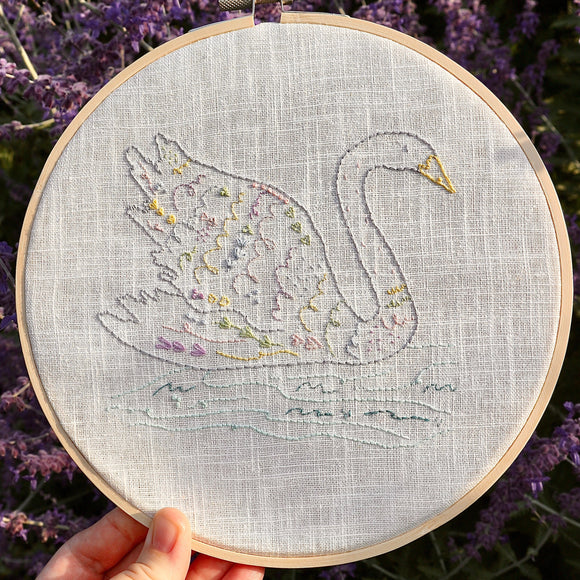 Pastel Swan Embroidery Kit | Nora Wright Collaboration